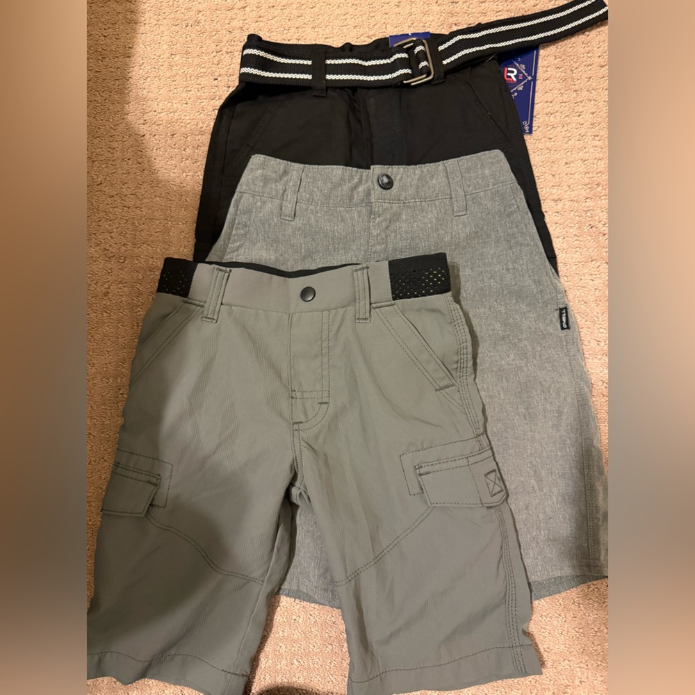 O'Neill Kids Bottoms in Black, Gray, and Green
